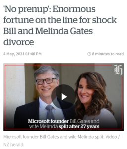 Melinda Gates gets 50% of all Relationship Property